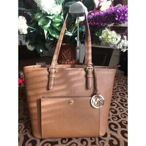 Michael Kors Jet Set Large Top Zip Snap Pocket Tote - Choo (160